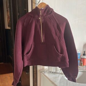 Lululemon Cropped Gold, Half Zip Scuba Hoodie